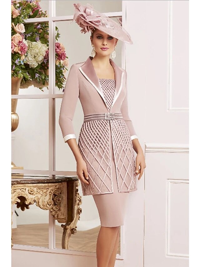 Pale pink delicate weaved mother of the dress suit